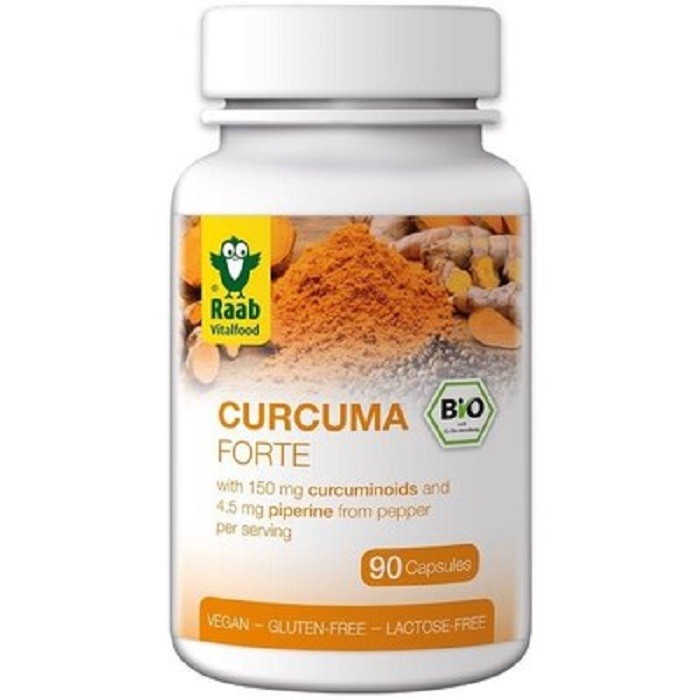 Turmeric (curcuma) forte cu piperina bio 500mg, 90 capsule vegane Raab Vitalfood