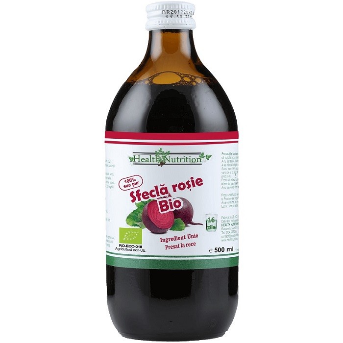 Suc de Sfecla rosie bio, fara zahar 500ml Health Nutrition