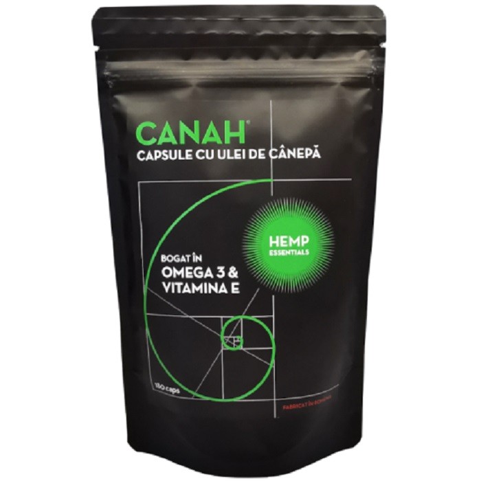 Capsule cu ulei de canepa presat la rece 180 capsule Canah