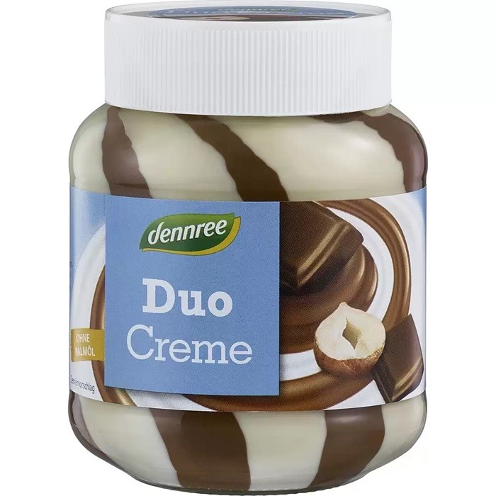 Crema duo de ciocolata cu alune si lapte bio 400g Dennree