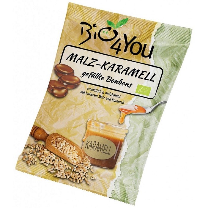Bomboane cu malt si caramel bio 75g Bio4You