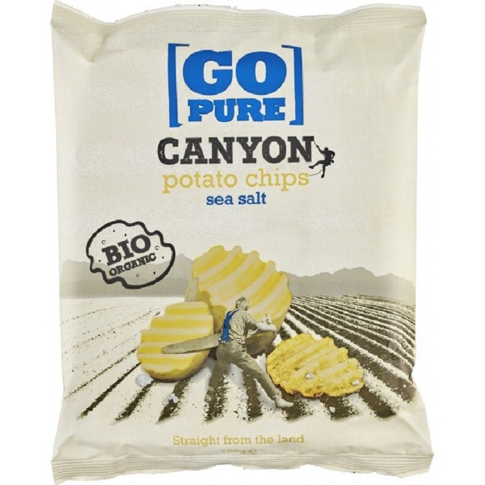 Chips-uri Canyon din cartofi cu sare de mare, bio fara gluten 125g GoPure
