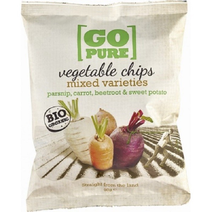 Chipsuri din legume bio cu sare de mare, fara gluten 90g GoPure