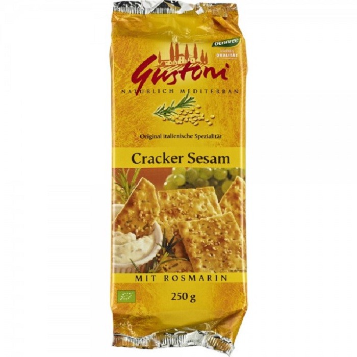 Biscuiti crocanti cu susan si rozmarin bio 250g Gustoni