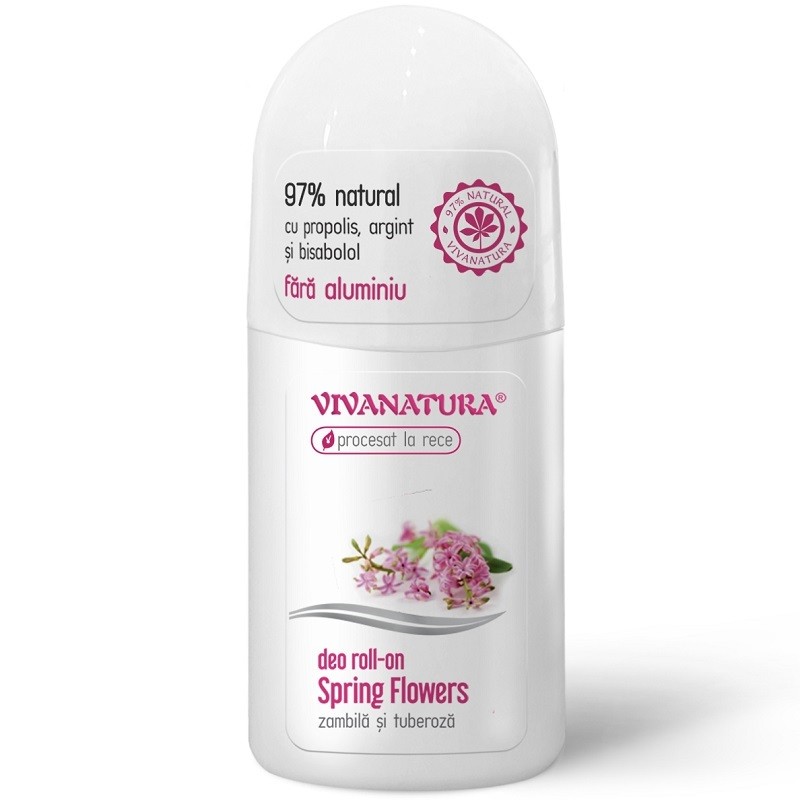 Deodorant roll-on natural Spring Flowers Zambila si Tuberoza 50ml VivaNatura