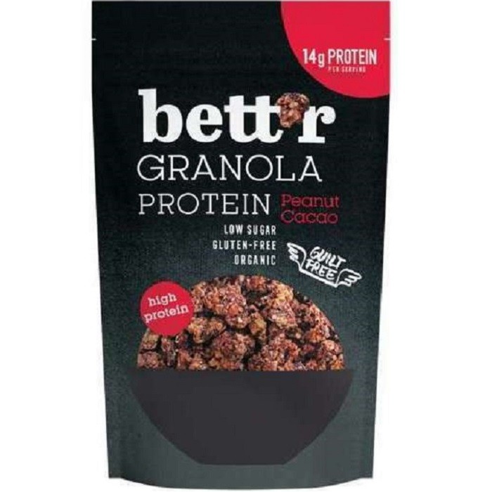 Granola proteica cu alune si cacao bio, fara gluten 300g Bettr