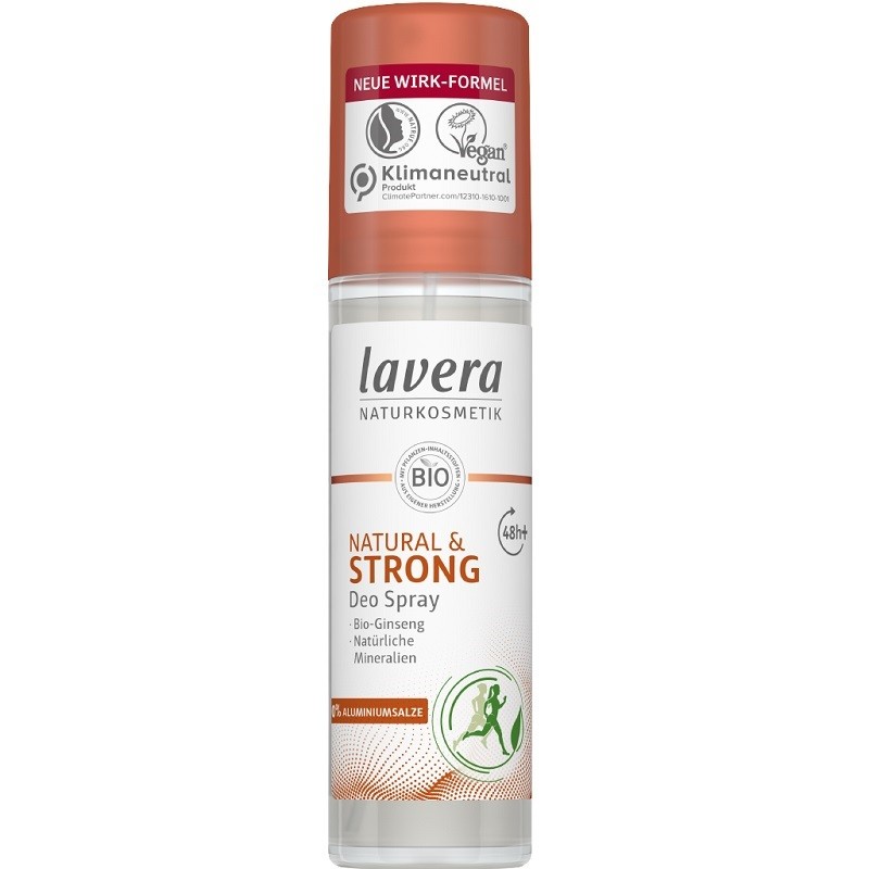 Deodorant spray Natural & Strong cu ginseng bio, vegan 48h 75ml Lavera