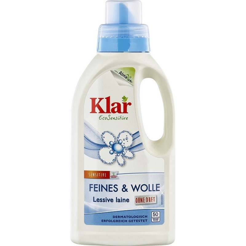 Detergent lichid pentru rufe delicate si lana 500ml Klar Eco Sensitive