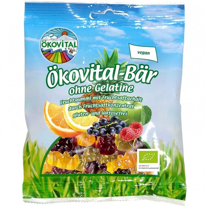 Jeleuri de fructe ursuleti bio, fara gelatina 80g Okovital