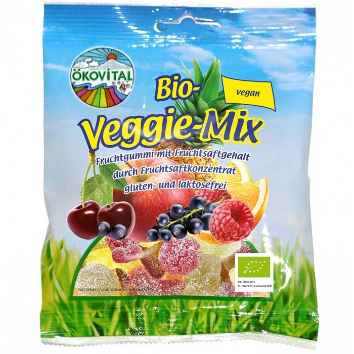 Jeleuri din fructe si legume bio, fara gluten si lactoza 80g Okovital