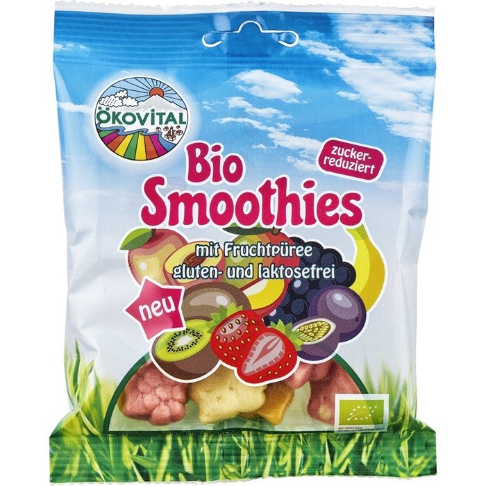 Jeleuri din piure de fructe bio, fara gluten si lactoza 80g Okovital