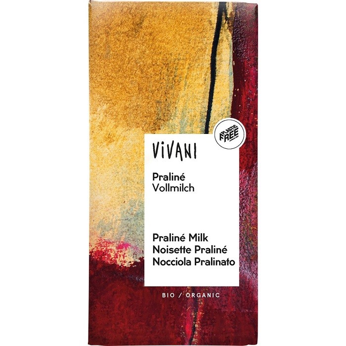 Ciocolata cu praline si lapte integral bio 100g Vivani