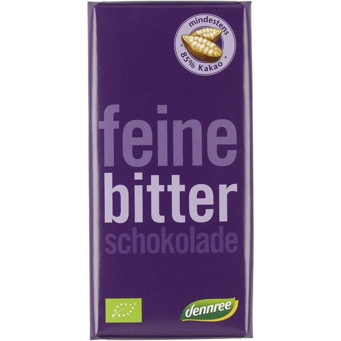 Ciocolata neagra cu 85% cacao bio 100g Dennree
