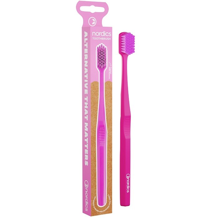 Periuta de dinti premium, roz, Nordics Oral Care