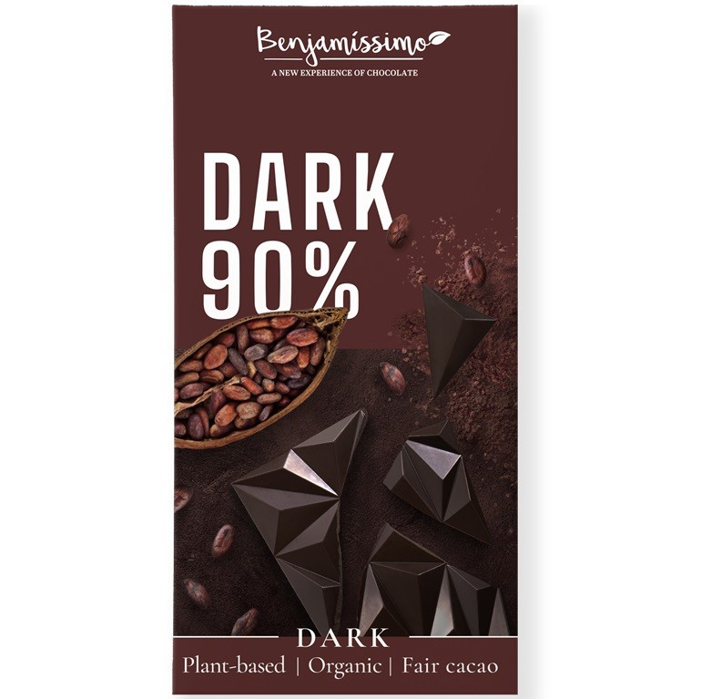 Ciocolata neagra 90% bio 60g Benjamissimo