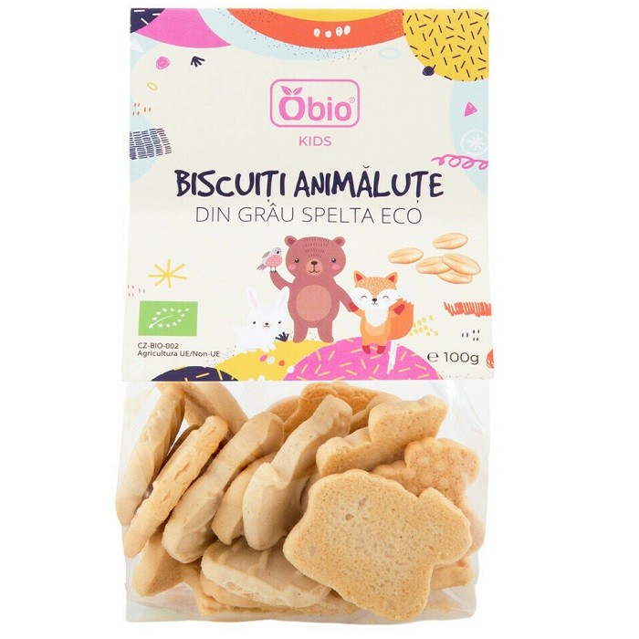 Biscuiti animalute din grau spelta bio 100g Obio