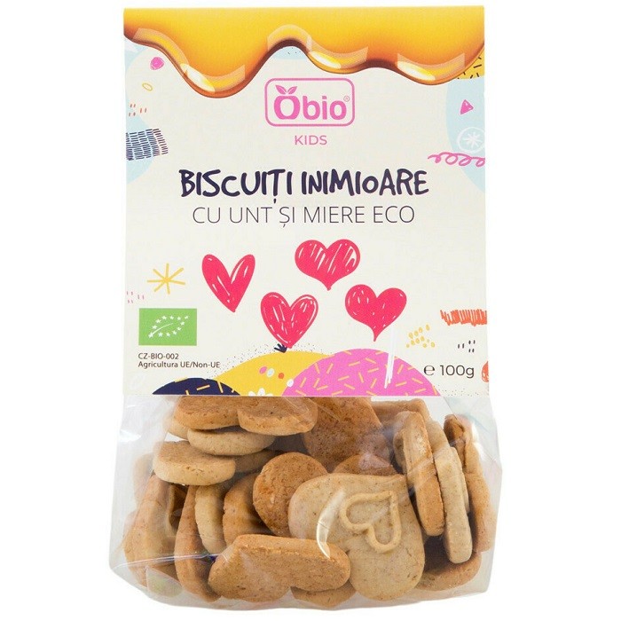 Biscuiti inimioare cu unt si miere bio 100g Obio