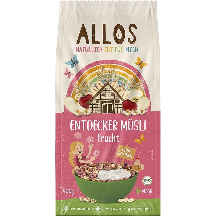 Musli cu fructe bio pentru copii 400g Allos