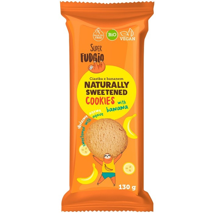Biscuiti cu agave si banane bio 130g Super Fudgio