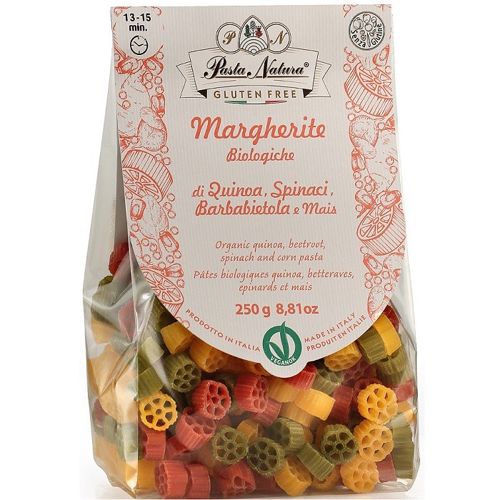 Paste margarete tricolore bio, fara gluten 250g Pasta Natura
