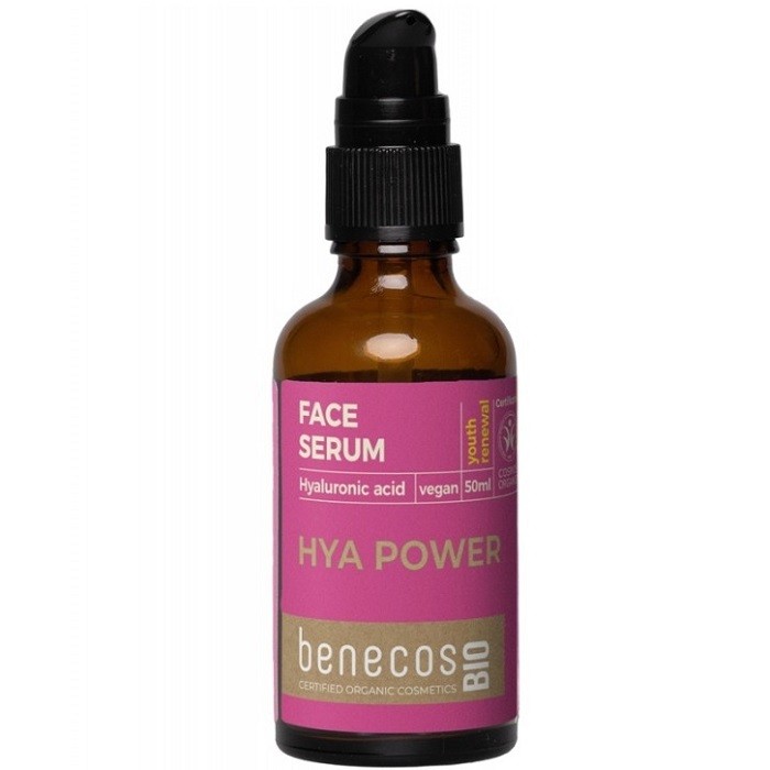 Serum cu acid hialuronic si argan pentru ten matur, uscat. Hya Power 50ml Benecos