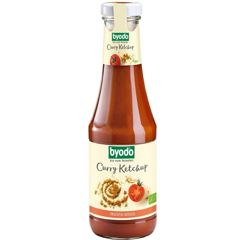 Ketchup curry bio, fara gluten 500ml Byodo
