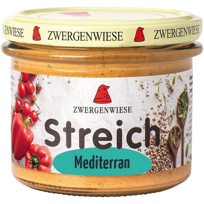 Pate vegetal cu tomate si ardei bio, mediteranean 180g Zwergenwiese
