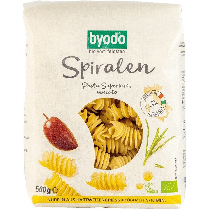 Spirale semola din grau dur bio 500g Byodo