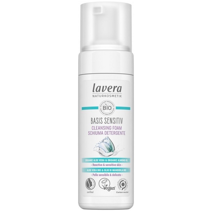 Spuma de curatare pentru ten sensibil, fara parfum, Basis Sensitiv 150ml Lavera