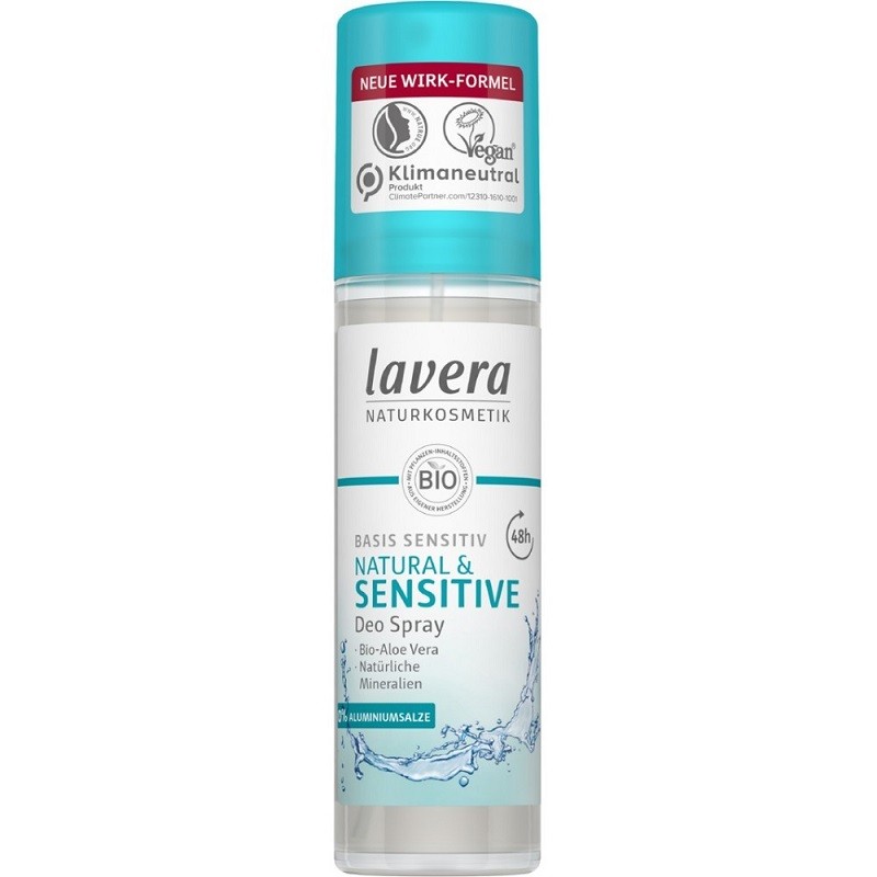 Deodorant Spray Bio Natural Sensitiv 48h cu aloe vera bio, Basis Sensitiv 75ml Lavera