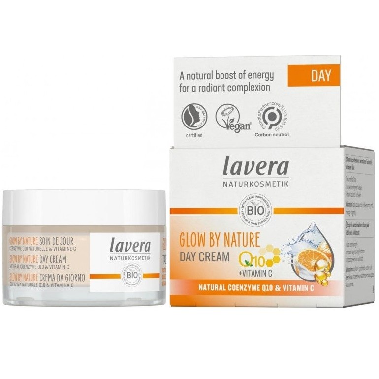 Crema de zi iluminatoare Glow by Nature, vitamina C si coenzima Q10 Lavera 50ml