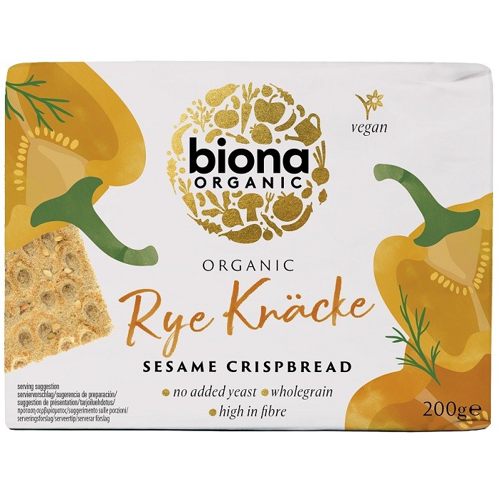 Crispbread felii crocante din secara integrala cu susan bio 200g Biona
