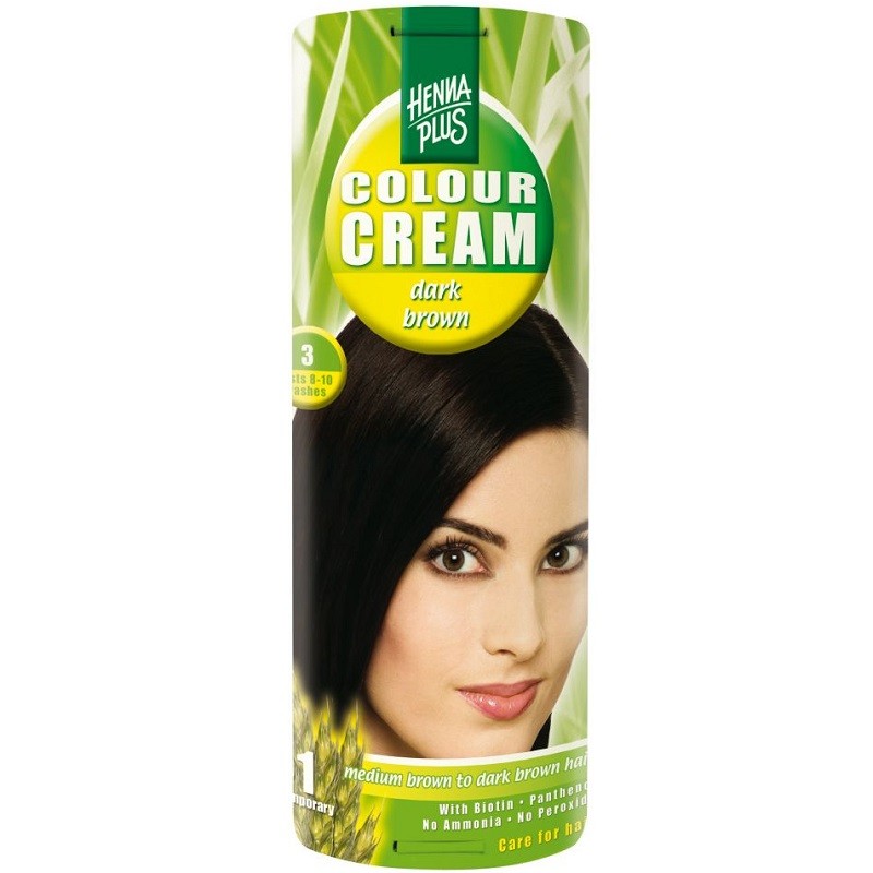 Crema nuantatoare 3 Colour Cream Dark Brown 60 ml Hennaplus