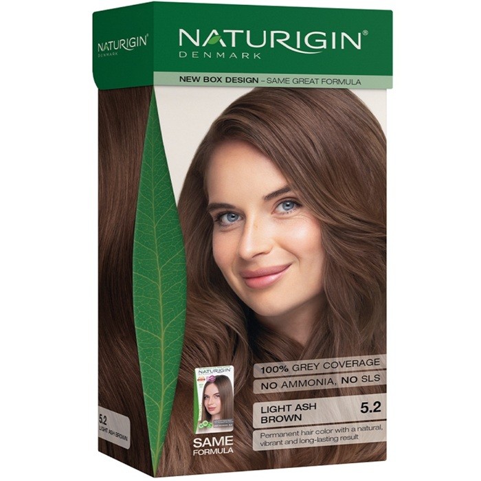 Vopsea de par naturala, permanenta 5.2 Light Ash Brown 115 ml Naturigin