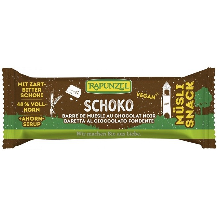 Musli snack cu ciocolata bio vegan 50g Rapunzel