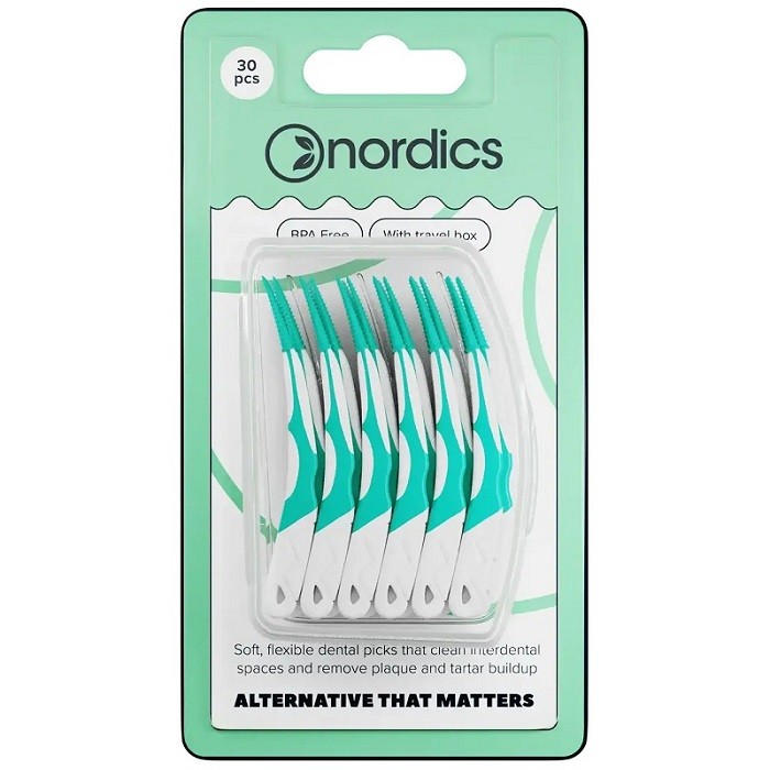 Scobitori din silicon cu travel box 30 buc Nordics Oral Care