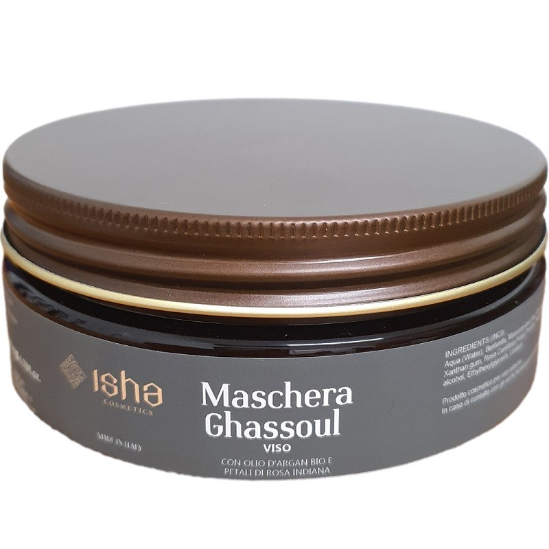 Masca pentru fata cu argila Ghassoul si ulei de argan 200ml Isha Cosmetics