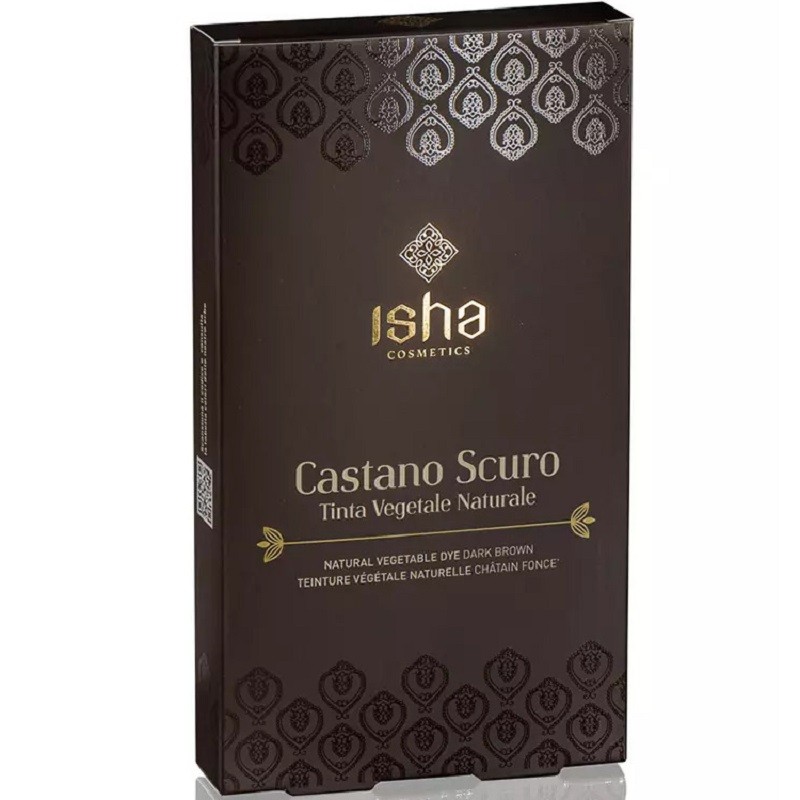 Vopsea de par naturala castaniu inchis 100g Isha Cosmetics