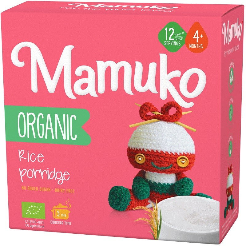 Porridge din orez bio 200g Mamuko 4+ luni