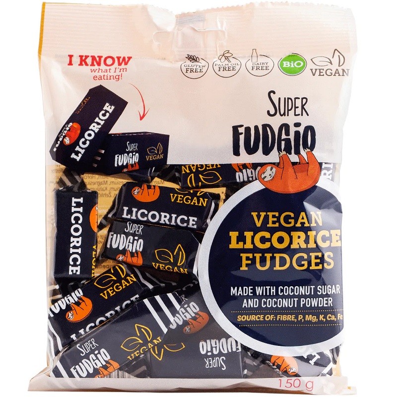 Caramele cu aroma de lemn dulce bio 150g Super Fudgio