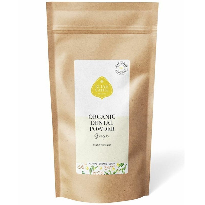 Pudra cu ghimbir pentru curatarea si albirea dintilor bio 200g refill Eliah Sahil