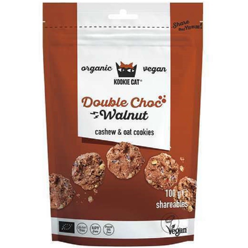 Cookie cu ciocolata si nuci bio, fara gluten 100g Kookie Cat