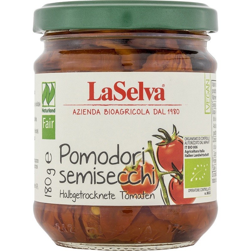 Rosii semiuscate in ulei de masline extravirgin bio 180g LaSelva