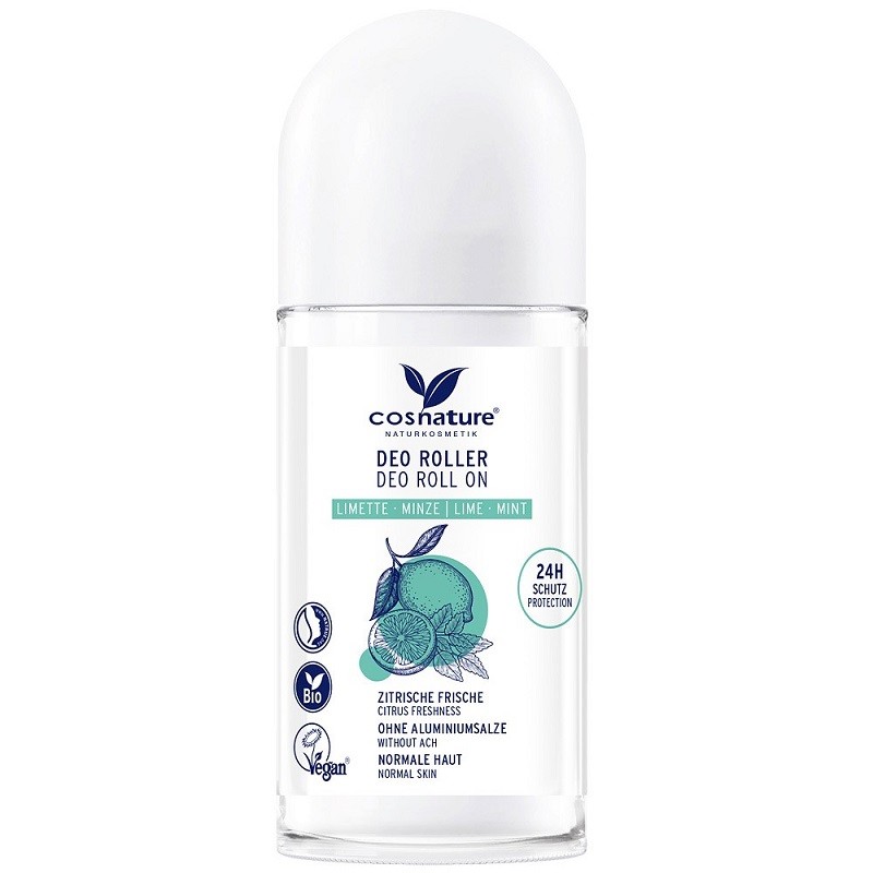 Deodorant Roll-on cu lime bio si menta, fara aluminiu, vegan 50ml Cosnature Naturkosmetik