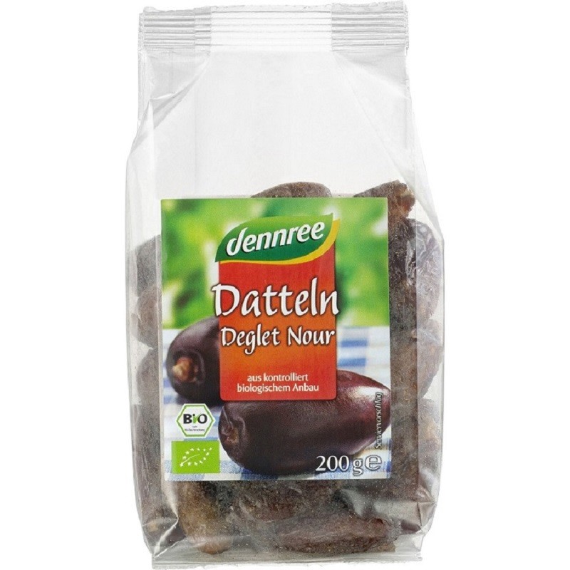 Curmale Deglet Nour bio, fara samburi 200g Dennree