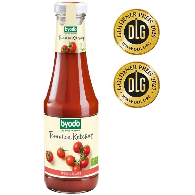 Ketchup de tomate bio, fara gluten 500ml Byodo