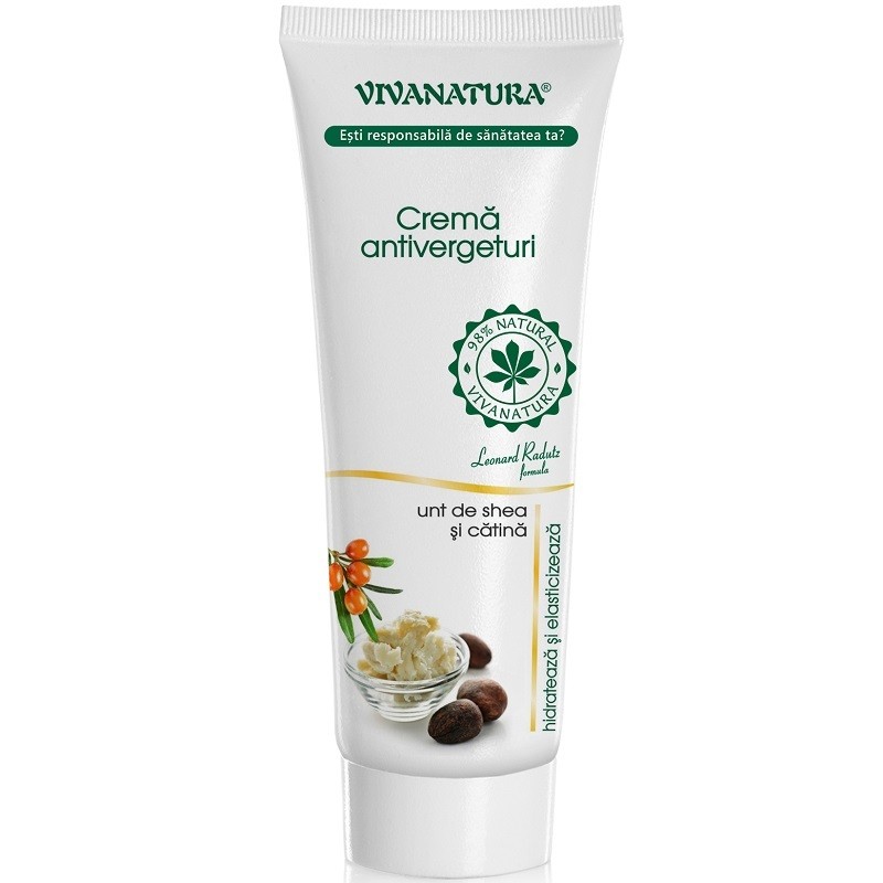 Crema antivergeturi cu unt de shea si catina, naturala 250 ml VivaNatura