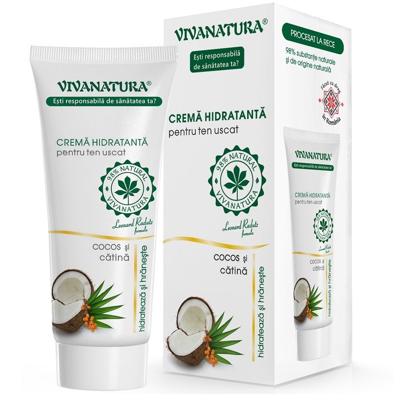 Crema de fata hidratanta pentru ten uscat, naturala 75ml VivaNatura