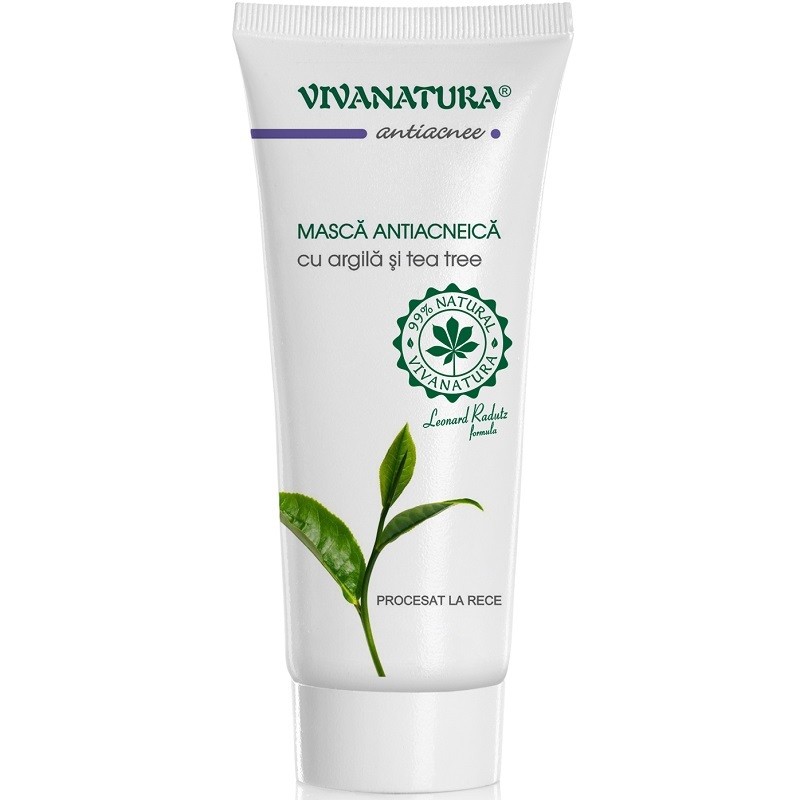 Masca antiacneica cu argila si tea tree, naturala 75ml VivaNatura