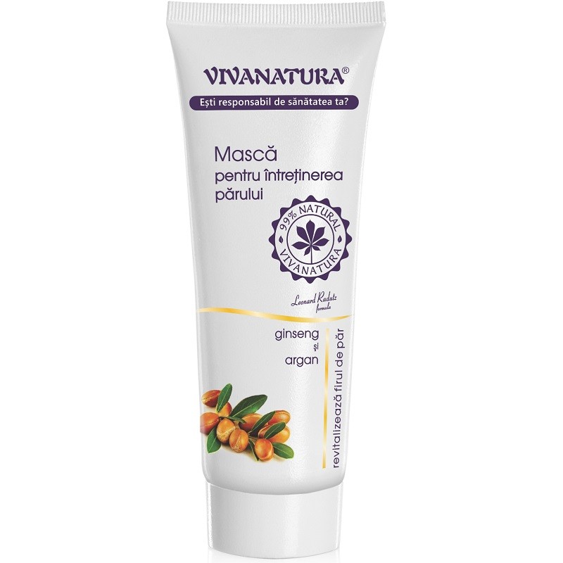 Masca de par cu ginseng si argan, naturala 250ml VivaNatura